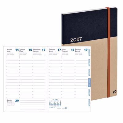 Immagine di Agenda Arrakis settimanale Affari in carta riciclata 10x15 colore blu