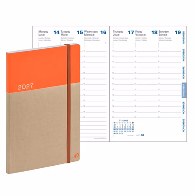 Immagine di Agenda Arrakis settimanale Affari in carta riciclata 10x15 colore arancione