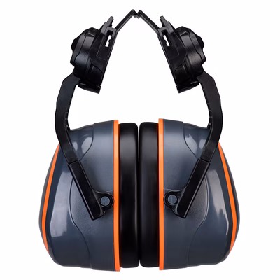 Immagine di Hv extreme ear defenders high clip-on metal free PORTWEST PW05 colore Grey/Orange