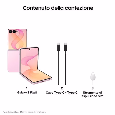 Immagine di Smartphone 256GB SAMSUNG GALAXY Z FLIP8 12+256GB PINK SM-F776BLIGEUE
