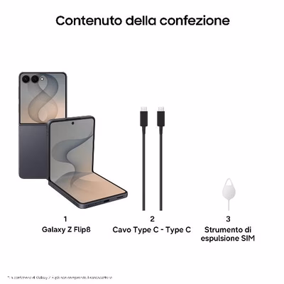 Immagine di Smartphone 512GB SAMSUNG GALAXY Z FLIP8 12+512GB BLACK SM-F776BZKHEUE