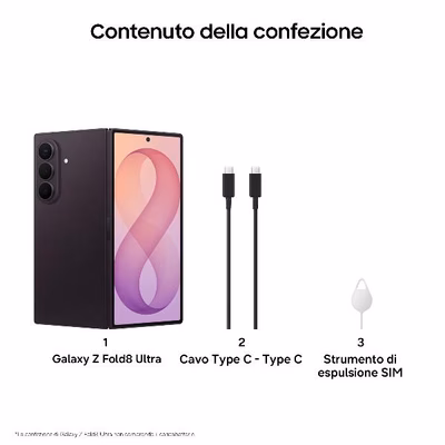 Immagine di Smartphone 512GB SAMSUNG GALAXY Z FOLD8 ULTRA 12+512GB VIOLET SHADOW SM-F976BZVCEUE