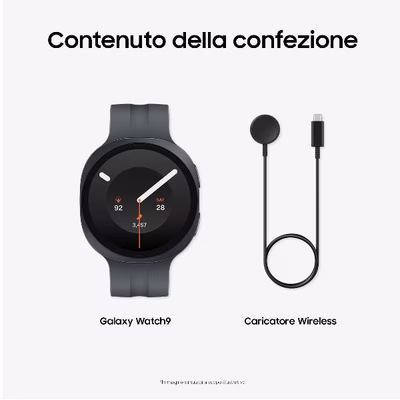 Immagine di Smartwatch 1,5" SAMSUNG GALAXY WATCH9 44MM BT BLACK SM-L350NZKAITV