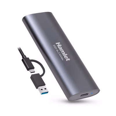 Immagine di Ssd m.2 HAMLET HXDM2-10GY Box alluminio M.2 NVMe USB 3.2 gen2 10G HXDM2-10GY