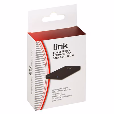 Immagine di 2,5 pollici PRODOTTI BULK BOX ESTERNO USB 2.0 PER HDD SATA 2,5" FINO A 9,5 M LKLOD252