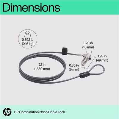 Immagine di Hp cavo sicurezza nano combinazione