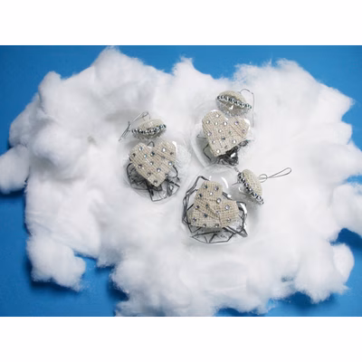 Immagine di Cuore in vetro decorazione natalizia GS0930 pz 3 LxH cm 9x9