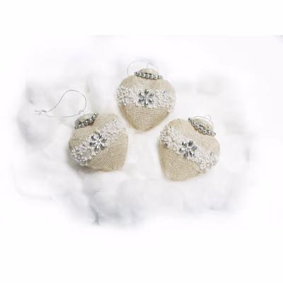 Immagine di Cuore con decorazioni natalizie GS0931 pz 3 LxH cm 8x9