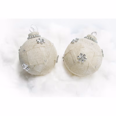 Immagine di Palle di natale con decorazioni GS0932 pz 2 LxH cm 11x13