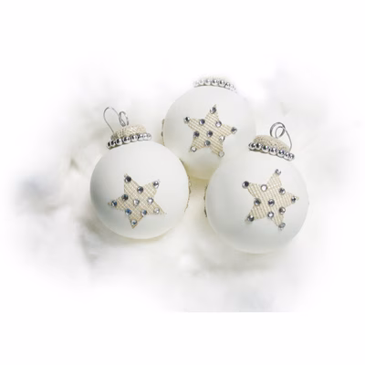 Immagine di Palle di natale decorate con stella GS0934 pz 3 LxH cm 8x10
