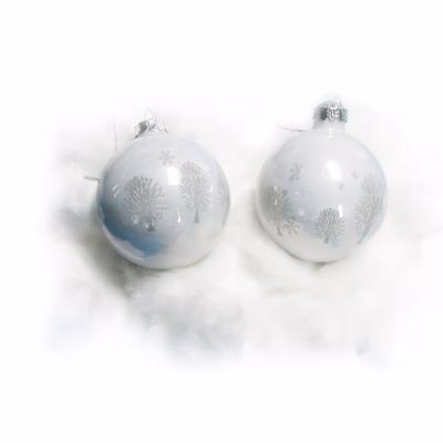 Immagine di Palle di natale decorate con Alberelli GS0936 pz 2 LxH cm 10x12