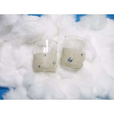 Immagine di Bicchiere portacandela in vetro trasp. GS0942 pz 2 HxØ cm 7,5x5,5