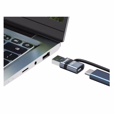 Immagine di Adattatore USB m USB-C f + fermacavo