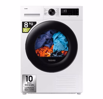 Immagine di Asciugatrice SAMSUNG Crystal EcoDry 8 Kg pompa di calore WiFi Classe C