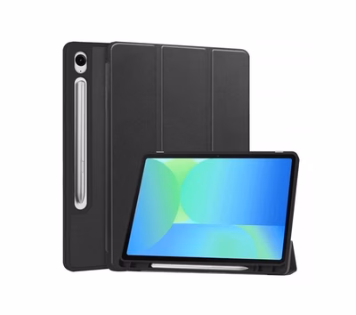 Immagine di Custodia book cover SAMSUNG Galaxy Tab S10 FE/S10 Lite nera con supporto