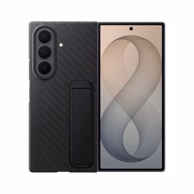 Immagine di Cover SAMSUNG carbon con supporto per galaxy z fold8 ultra nera