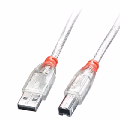 Immagine di Cavo USB 2.0 tipo a/b, trasp., 0,2m