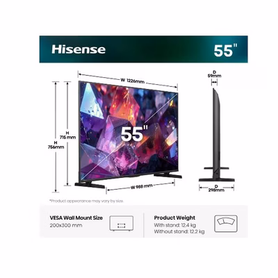 Immagine di Tv 55" uhd 4K (3840x2160) HISENSE 55 E79S PRO QLED 4K ULTRA HD SMART VIDAA REFRESH R 55E79S-PRO