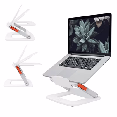 Immagine di Supporto per laptop multi-angolo regolabile LEITZ ERGO in plastica riciclata colore bianco