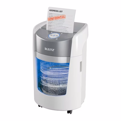 Immagine di Distruggidocumenti a frammenti LEITZ IQ OptiMax Small Office 350 P5 livello sicurezza P-5