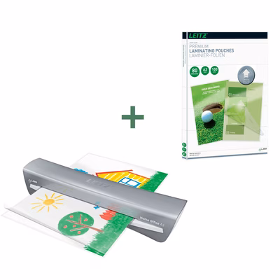 Immagine di Plastificatrice LEITZ iLAM HOME OFFICE A3 colore bianco + Pouches LEITZ UDT 74850000
