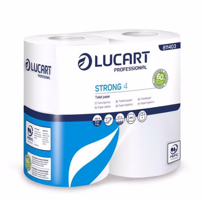 Immagine di Carta igienica a rotolo maxi Lucart Strong 4 a 2 veli 496 strappi metri 57