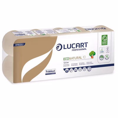 Immagine di Carta igienica a rotolo Lucart EcoNatural 10 a 2 veli 180 strappi metri 19,8