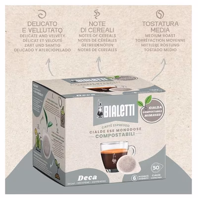 Immagine di Box cialde BIALETTI Decaffeinato 50 pezzi