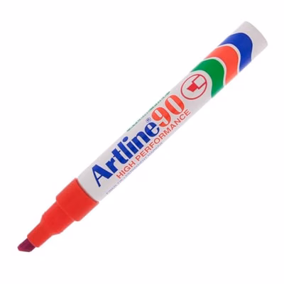 Immagine di Pennarello permanent con fusto in alluminio ARTLINE EK90 punta a scalpello colore rosso