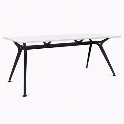 Immagine di Scrivania direzionale ACTIU ARKITEK 200x100x74,5H cm gamba metallica nera piano bianco
