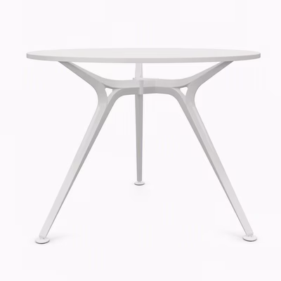 Immagine di Tavolo riunione direzionale ACTIU ARKITEK diam 100x74,5H cm gamba metallica bianca piano bianco