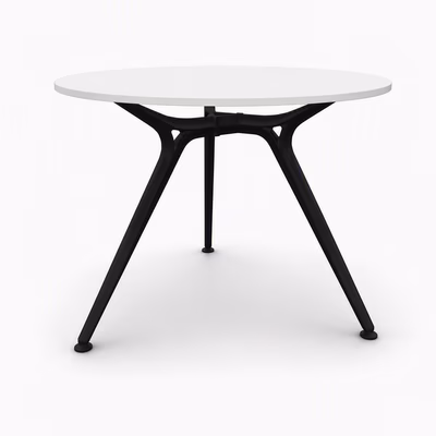 Immagine di Tavolo riunione direzionale ACTIU ARKITEK diam 100x74,5H cm gamba metallica nera piano bianco