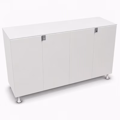 Immagine di Armadio ACTIU ARKITEK 2 vani 155x42x88h cm con piedini 4 ante con serratura colore bianco