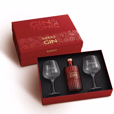 Immagine di Lolli Gin Speziato 500ml in gift pack con 2 calici in vetro