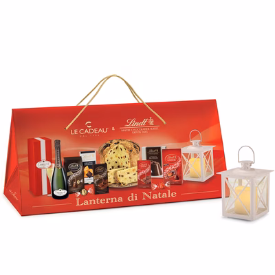Immagine di Confezione Lanterna di Natale Lindt laminata rossa - 9pz