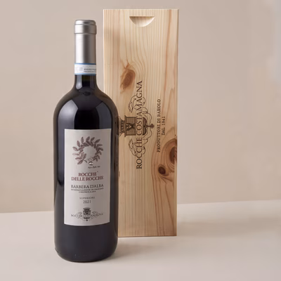 Immagine di Cassetta in legno Magnum Barbera d'Alba 1,5 litri