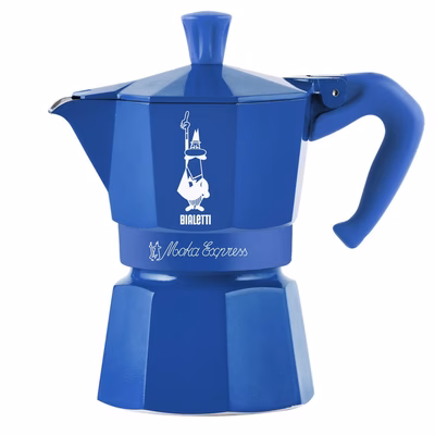 Immagine di Moka Bialetti Express Natale 2026 in alluminio da 3 tazze colore blu