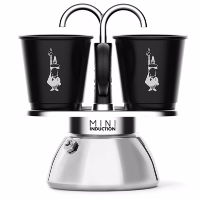 Immagine di Set Bialetti mini Express Induction moka 2 tazze + 2 bicchierini colore nero