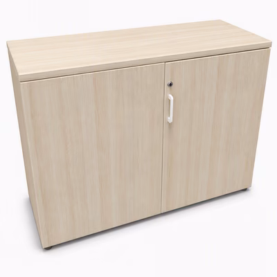 Immagine di Armadio basso ACTIU PRISMA 100x42x78h cm 2 ante con serratura colore acacia