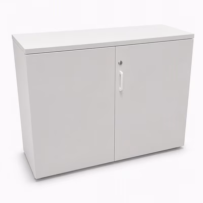 Immagine di Armadio basso ACTIU PRISMA 100x42x78h cm 2 ante con serratura colore bianco