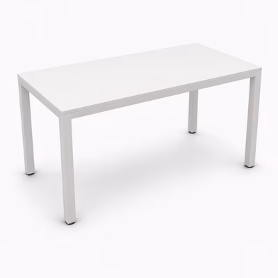 Immagine di Scrivania operativa ACTIU PRISMA 160x80x74H cm gamba metallica bianca piano bianco