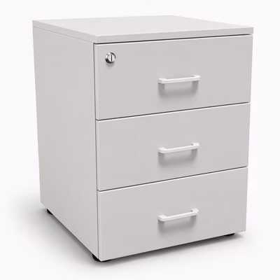 Immagine di Cassettiera ACTIU PRISMA 41x57x56,5H cm su ruote 3 cassetti con serratura colore bianco