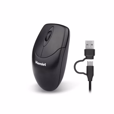 Immagine di HAMLET XMICEU2-CA MOUSE DOPPIA CONNESSIONE USB-C + USB XMICEU2-CA