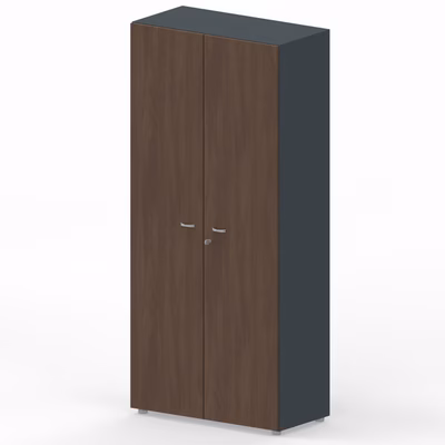 Immagine di Libreria alta c/ante battenti ARTEXPORT RAW 90x46x200H cm struttura antracite ante frassino toscano