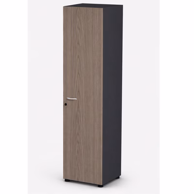 Immagine di Libreria alta c/ante battenti ARTEXPORT RAW 45x46x200H cm struttura antracite ante frassino toscano
