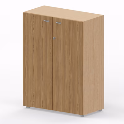 Immagine di Libreria media c/ante battenti ARTEXPORT WORK 90x46x123H cm struttura rovere chiaro ante noce