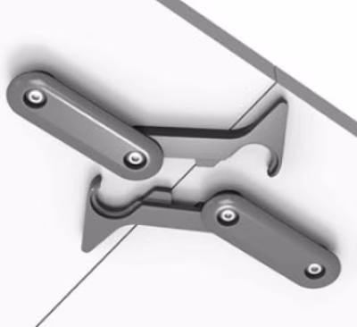 Immagine di Kit ARTEXPORT RIB 4 ganci collegamento piani per tavoli ribaltabili in plastica colore nero