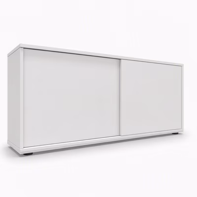 Immagine di Mobile servizio ACTIU PRISMA 2 vani, 160x45x69h cm 2 ante scorrevoli senza serratura colore bianco