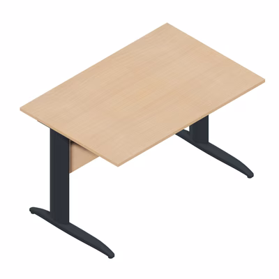 Immagine di Scrivania gamba ad "L" EASYSPACE cm 120x80x72 antracite/faggio