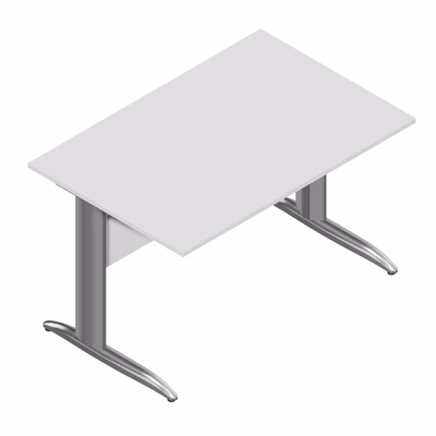 Immagine di Scrivania gamba ad "L" EASYSPACE cm 120x80x72 cromato/grigio